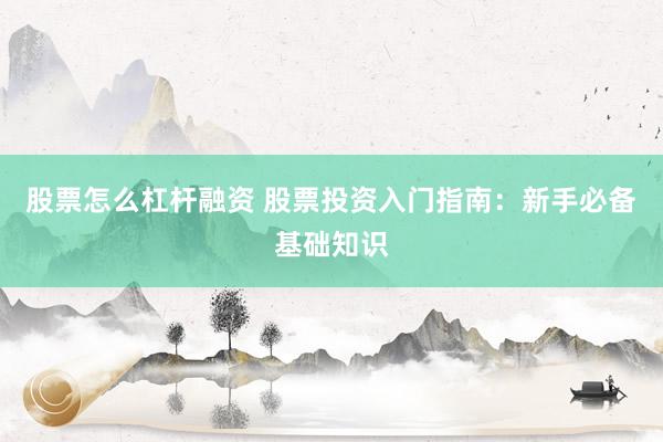 股票怎么杠杆融资 股票投资入门指南：新手必备基础知识